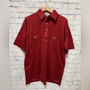 IZOD Club Polo Shirt Short Sleeve 3 Button Red Mens Size Medium